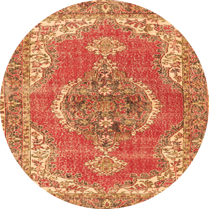 Square Persian Orange Traditional Rug, tr3413org
