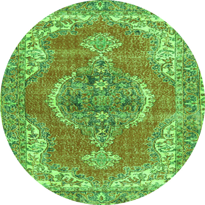 Square Persian Green Traditional Rug, tr3413grn