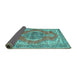 Sideview of Persian Turquoise Traditional Rug, tr3413turq