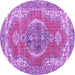 Round Persian Purple Traditional Rug, tr3413pur