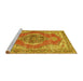 Sideview of Machine Washable Persian Yellow Traditional Rug, wshtr3413yw