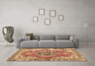 Machine Washable Persian Brown Traditional Rug in a Living Room,, wshtr3413brn