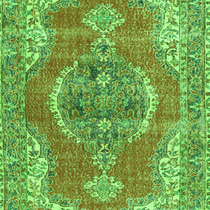 Serging Thickness of Machine Washable Persian Green Traditional Area Rugs, wshtr3413grn