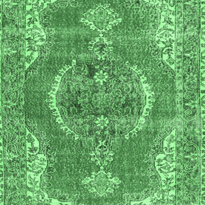 Machine Washable Persian Emerald Green Traditional Area Rugs, wshtr3413emgrn