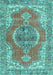 Machine Washable Persian Turquoise Traditional Area Rugs, wshtr3413turq