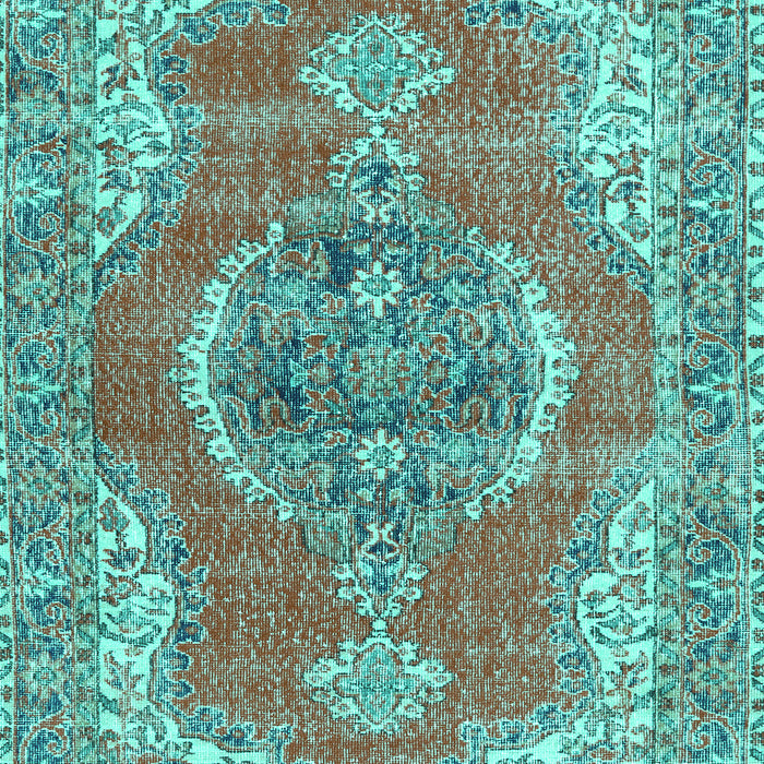Machine Washable Persian Turquoise Traditional Area Rugs, wshtr3413turq