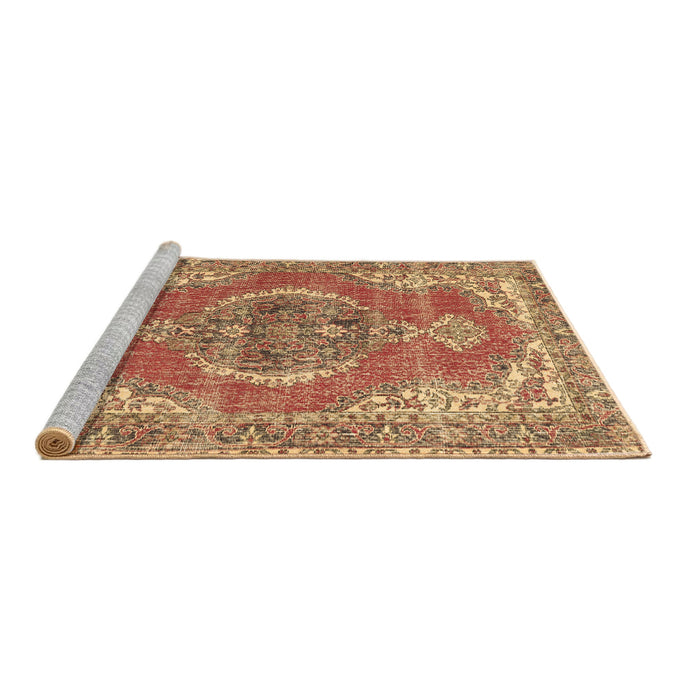 Sideview of Machine Washable Persian Brown Traditional Rug, wshtr3413brn