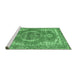 Sideview of Machine Washable Persian Emerald Green Traditional Area Rugs, wshtr3413emgrn