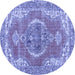Round Persian Blue Traditional Rug, tr3413blu