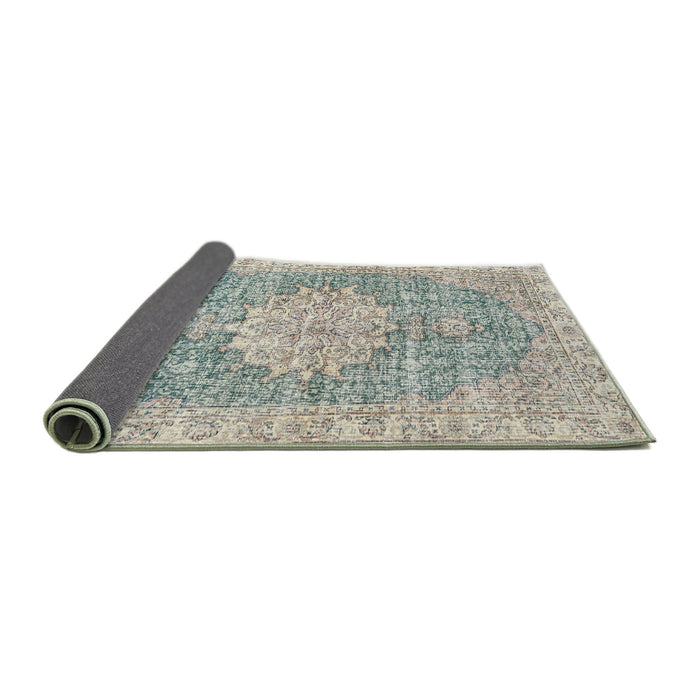 Sideview of Traditional Camouflage Green Persian Rug, tr3414