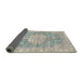 Sideview of Traditional Camouflage Green Persian Rug, tr3414