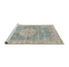 Sideview of Machine Washable Traditional Camouflage Green Rug, wshtr3414