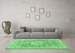 Machine Washable Persian Emerald Green Traditional Area Rugs in a Living Room,, wshtr3414emgrn