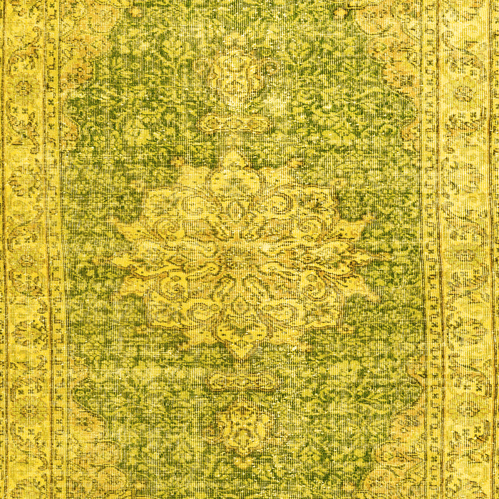 Machine Washable Persian Yellow Traditional Rug, wshtr3414yw