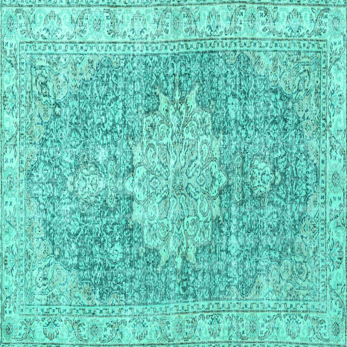 Square Persian Turquoise Traditional Rug, tr3414turq