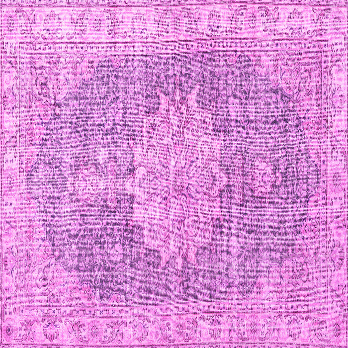 Square Machine Washable Persian Pink Traditional Rug, wshtr3414pnk