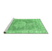 Sideview of Machine Washable Persian Emerald Green Traditional Area Rugs, wshtr3414emgrn