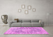 Machine Washable Persian Pink Traditional Rug in a Living Room, wshtr3414pnk