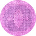 Round Persian Pink Traditional Rug, tr3414pnk