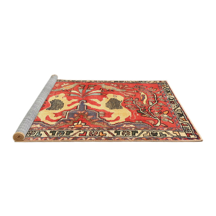Sideview of Machine Washable Traditional Red Rug, wshtr3415