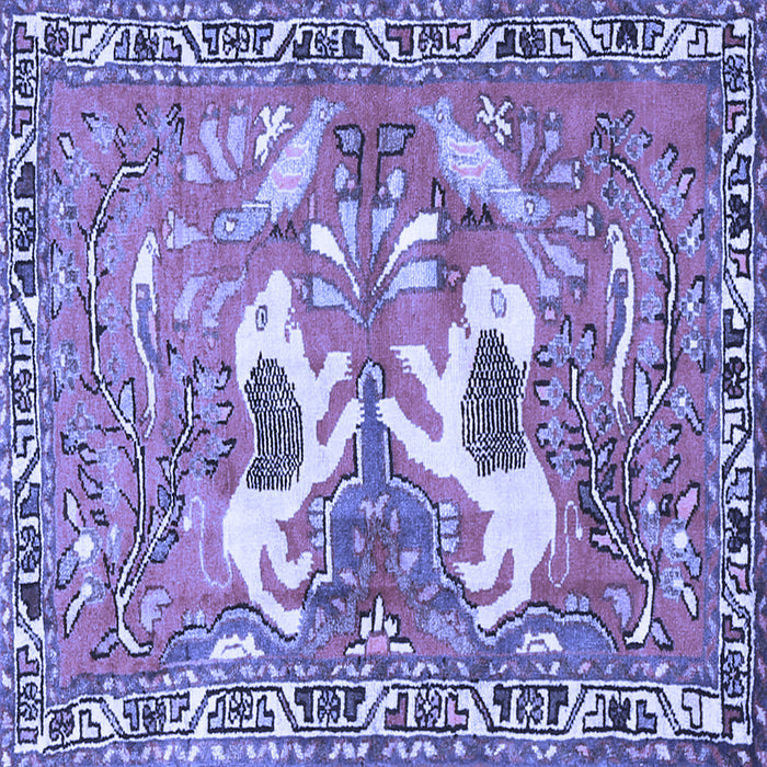 Square Persian Blue Traditional Rug, tr3415blu