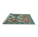 Sideview of Machine Washable Persian Light Blue Traditional Rug, wshtr3415lblu