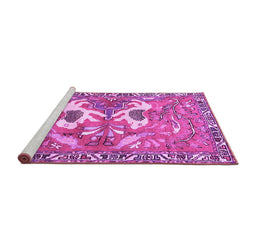 Sideview of Machine Washable Persian Purple Traditional Area Rugs, wshtr3415pur