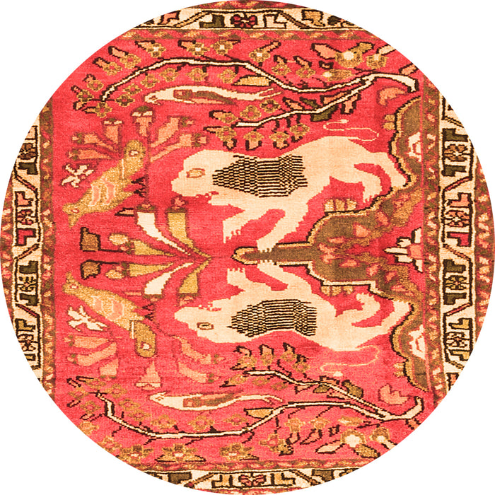 Machine Washable Persian Orange Traditional Area Rugs, wshtr3415org