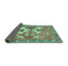 Sideview of Persian Turquoise Traditional Rug, tr3415turq
