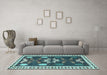 Machine Washable Persian Light Blue Traditional Rug in a Living Room, wshtr3416lblu