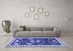 Machine Washable Persian Blue Traditional Rug in a Living Room, wshtr3416blu