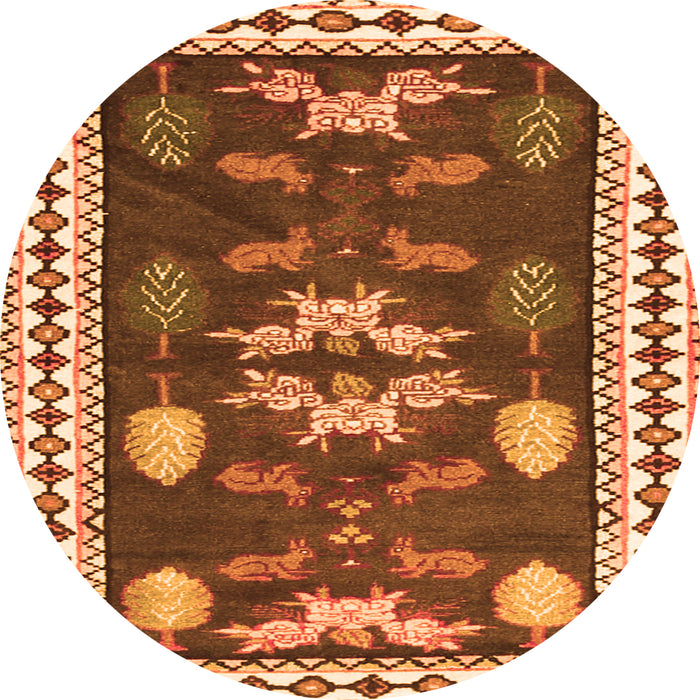 Machine Washable Persian Orange Traditional Area Rugs, wshtr3416org