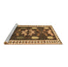 Sideview of Machine Washable Persian Brown Traditional Rug, wshtr3416brn