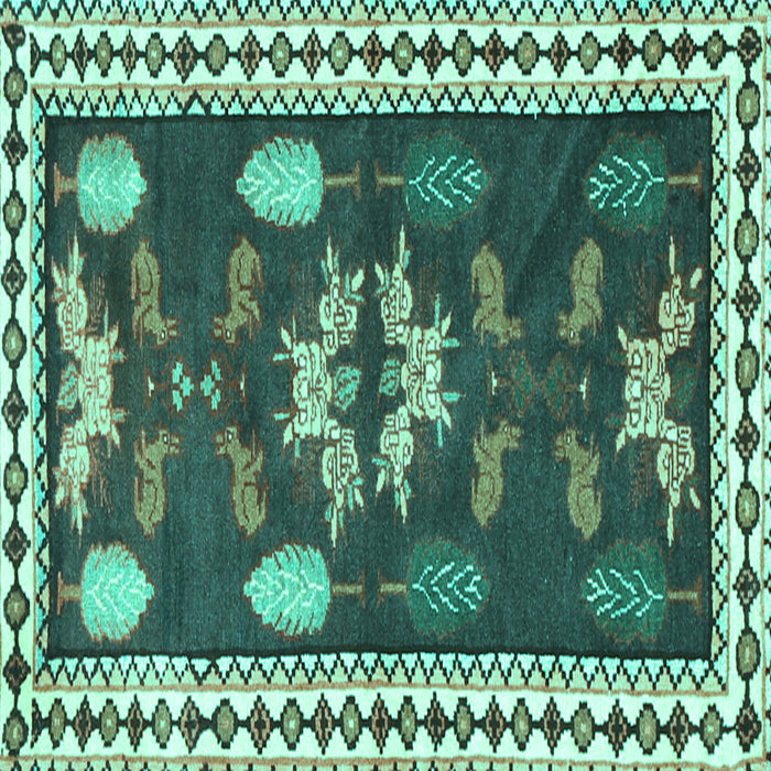 Square Persian Turquoise Traditional Rug, tr3416turq