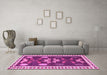 Machine Washable Persian Pink Traditional Rug in a Living Room, wshtr3416pnk