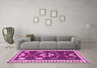 Machine Washable Persian Pink Traditional Rug, wshtr3416pnk