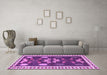 Machine Washable Persian Purple Traditional Area Rugs in a Living Room, wshtr3416pur