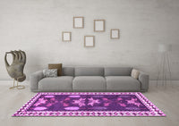 Machine Washable Persian Purple Traditional Rug, wshtr3416pur