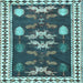 Square Machine Washable Persian Light Blue Traditional Rug, wshtr3416lblu