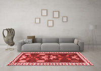 Machine Washable Persian Red Traditional Rug, wshtr3416red