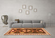 Machine Washable Persian Orange Traditional Area Rugs in a Living Room, wshtr3416org