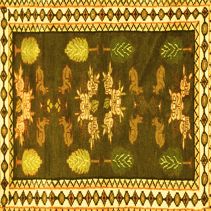 Square Persian Yellow Traditional Rug, tr3416yw
