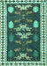 Machine Washable Persian Turquoise Traditional Area Rugs, wshtr3416turq