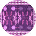Round Persian Purple Traditional Rug, tr3416pur