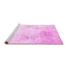 Sideview of Machine Washable Persian Pink Traditional Rug, wshtr3417pnk