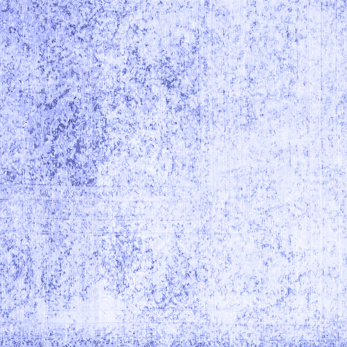 Square Machine Washable Persian Blue Traditional Rug, wshtr3417blu