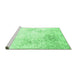 Sideview of Machine Washable Persian Emerald Green Traditional Area Rugs, wshtr3417emgrn