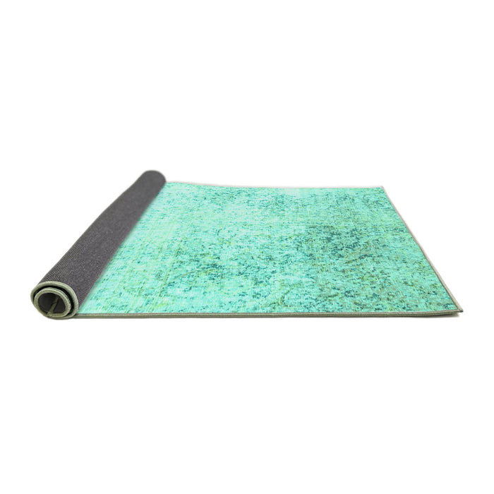 Sideview of Persian Turquoise Traditional Rug, tr3417turq