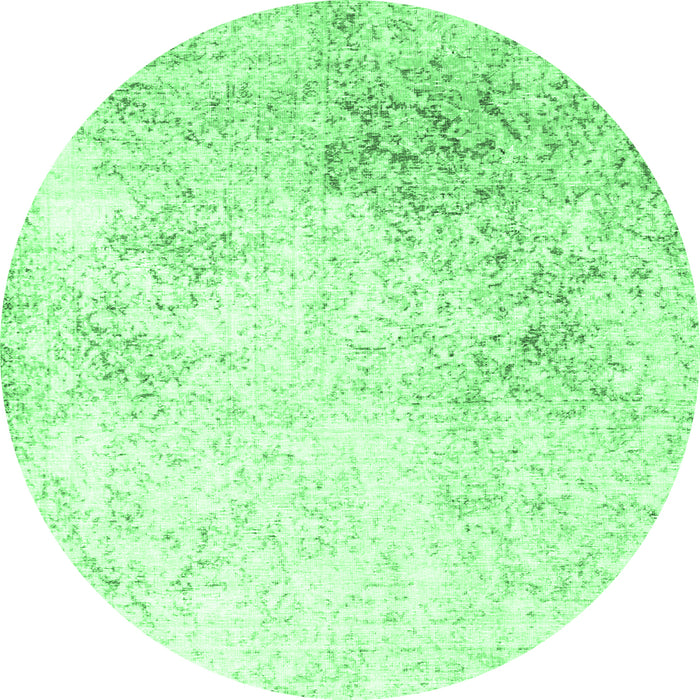 Round Persian Emerald Green Traditional Rug, tr3417emgrn