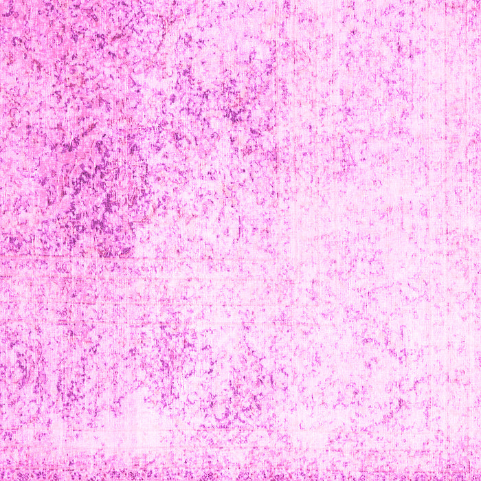 Square Machine Washable Persian Pink Traditional Rug, wshtr3417pnk